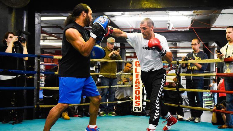 Sergey Kovalev works out with John David Jackson (Nov 2014)