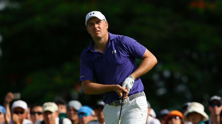Spieth was one under for his third round with two to play when play was suspended
