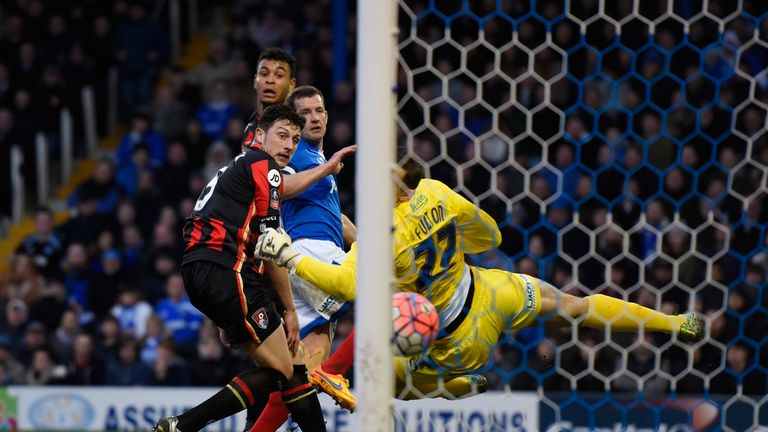 Joshua King equalises for Bournemouth against Portsmouth