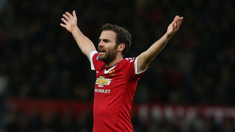 Juan Mata shows his frustration during the Barclays Premier League match between Manchester United and Swansea City