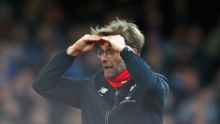 Jurgen Klopp looks on during the Barclays Premier League match between West Ham United and Liverpool