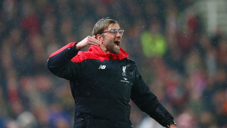 Jurgen Klopp the Manager of Liverpool reacts