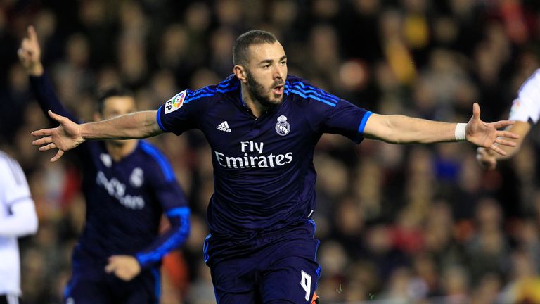 Real Madrid's Karim Benzema celebrates