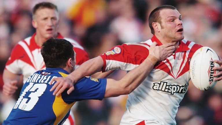 Keiron Cunningham (right) in action during playing days with St Helens