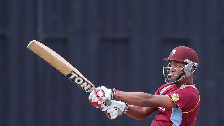 West Indies cricketer Kieran Powell plays a pull shot during the last one-day international cricket match between New Zealand and the West Indies