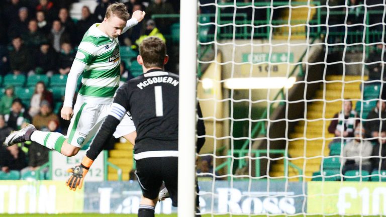 Celtic striker Leigh Griffiths scores his second goal in the 8-1 victory over Hamilton