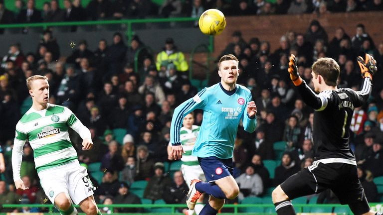 Celtic striker completes his hat-trick in the 8-1 victory over Hamilton