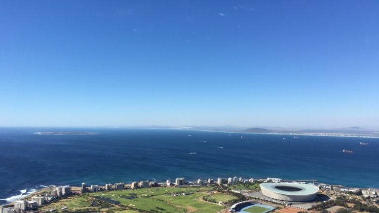 Mark English takes in the views at South Africa