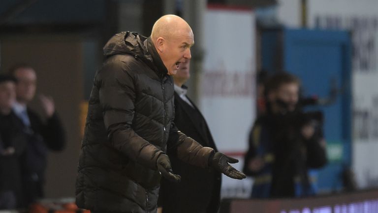 Rangers manager Mark Warburton gets frustrated in the dugout against Greenock Morton