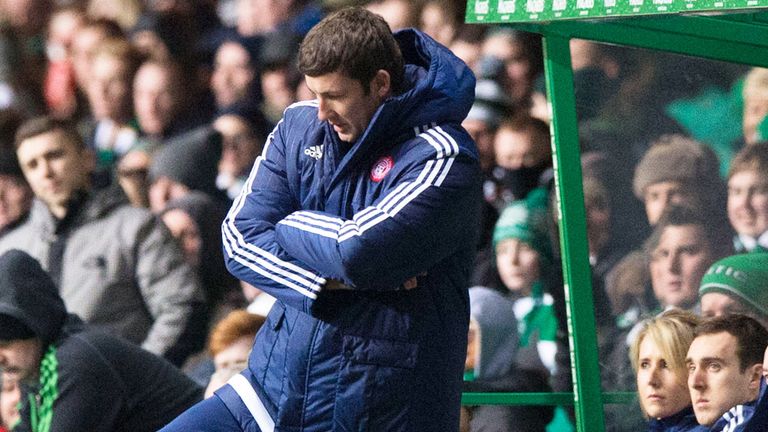 Hamilton player-manager Martin Canning endured a painful night at Celtic Park