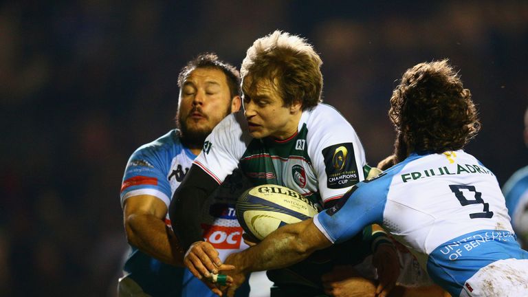 Mathew Tait of Leicester Tigers in action during the Champions Cup match against Treviso