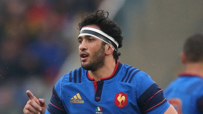 ROME, ITALY - MARCH 15:  Maxime Mermoz of France looks on during the Six Nations match between Italy and France 