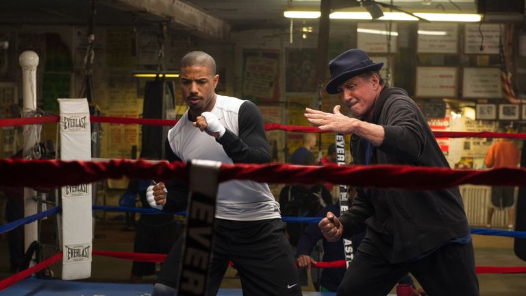 Micahel B Jordan and Sylvester Stallone (Creed, Warner Brothers)
