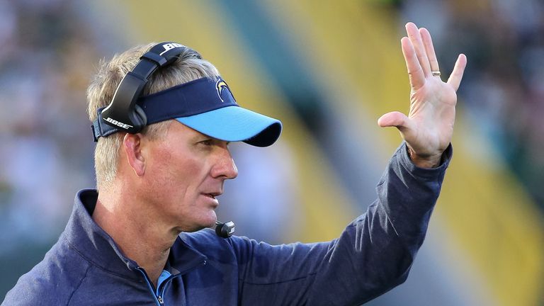 GREEN BAY, WI - OCTOBER 18:  Head coach Mike McCoy of the San Diego Chargers
