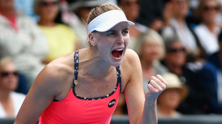 Naomi Broady beat Jelena Ostapenko in an ill-tempered Auckland Classic clash