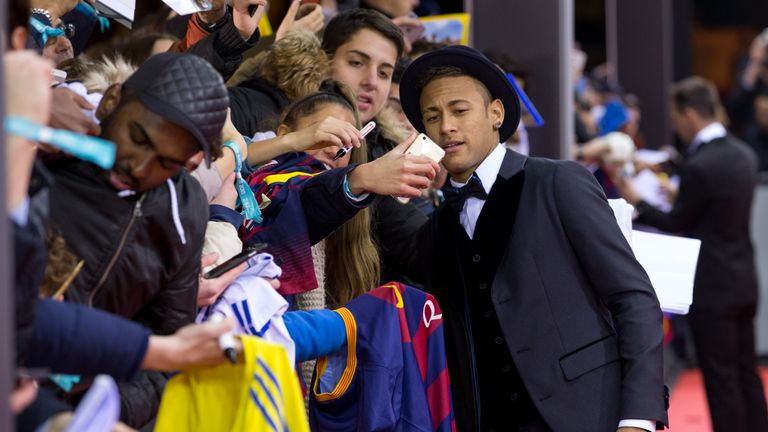 FIFA Ballon d'Or nominee Neymar Jr of Brazil and FC Barcelona arrives for the FIFA Ballon d'Or Gala 2015