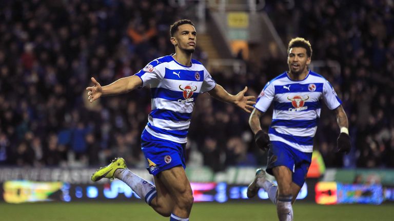 Reading's Nick Blackman celebrates scoring his side's winning goal late in the game.