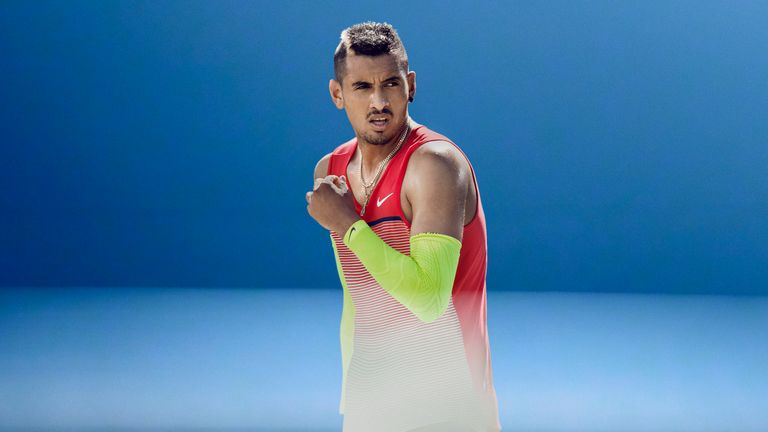 Nick Kyrgios in his Nike kit for the 2016 Australian Open