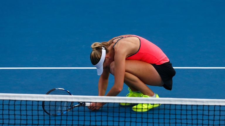 Naomi Broady was unable to continue her drive in the final set