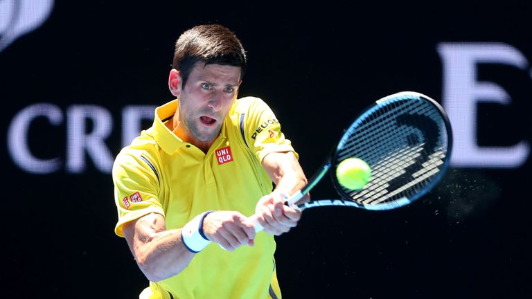 Novak Djokovic in his first round match against Hyeon Chung