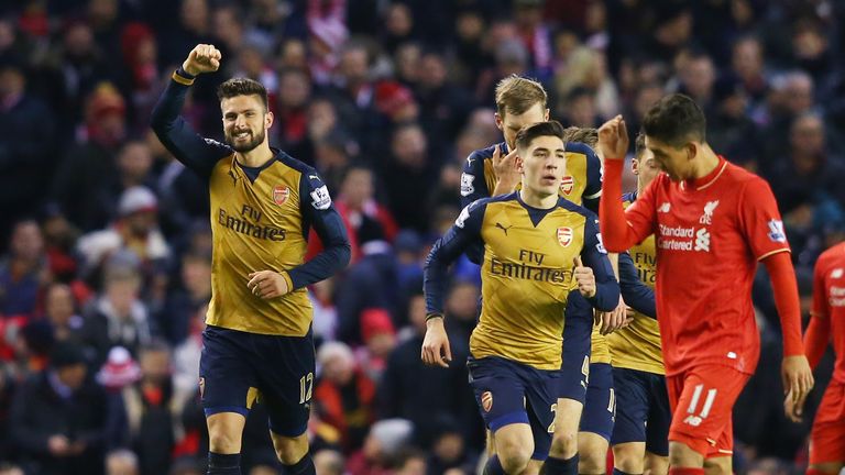 Olivier Giroud of Arsenal celebrates