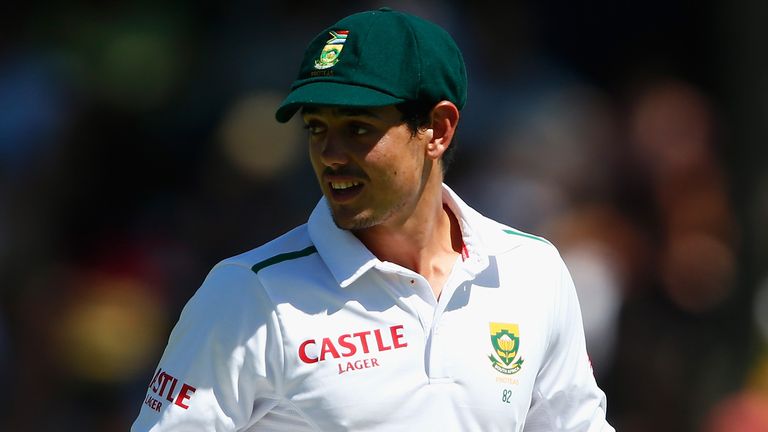  Quinton de Kock of South Africa looks on during day one of the 2nd Test against England in Cape Town