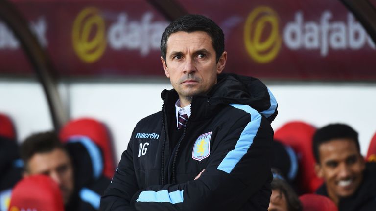 Remi Garde looks on prior to the Barclays Premier League match between Sunderland and Aston Villa