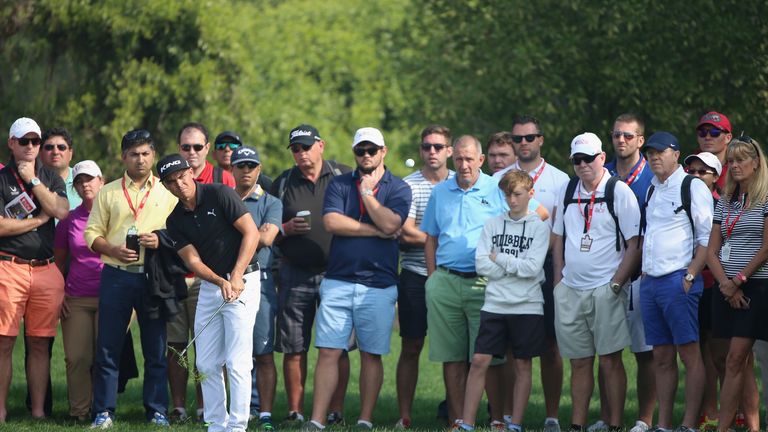 Rickie Fowler could not save par after this chip at 14, but he birdied 16 and 18