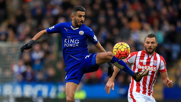 Riyad Mahrez in action for Leicester