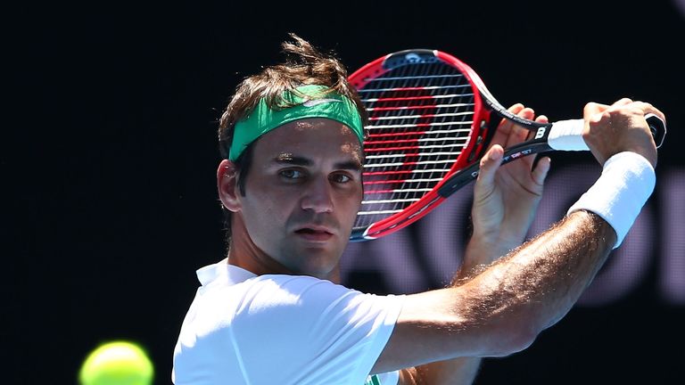 Roger Federer against Alexandr Dolgopolov at the Australian Open