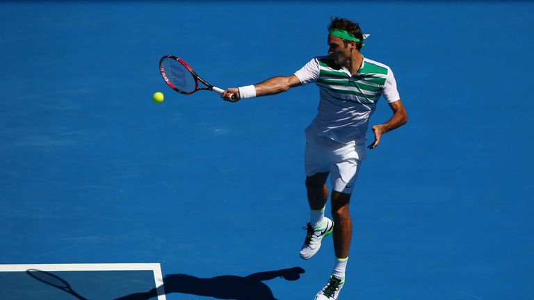 Roger Federer against Alexandr Dolgopolov at the Australian Open