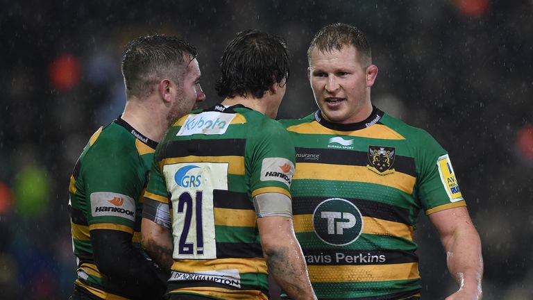 Dylan Hartley (right) returns from injury against Glasgow