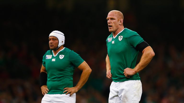Rory Best and Paul O'Connell during Ireland's World Cup opener against Canada