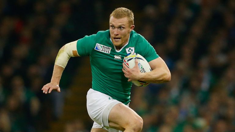 CARDIFF, WALES - OCTOBER 18:  Keith Earles of Ireland in action during the 2015 Rugby World Cup Quarter Final match between Ireland and Argentina at Millen