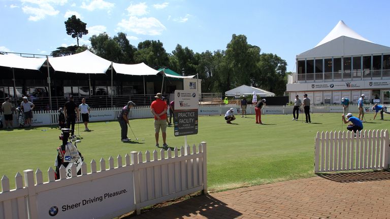 JOHANNESBURG, SOUTH AFRICA - JANUARY 06: A general view of the putting green during the practice round before the start of the SA Open championship at Glen