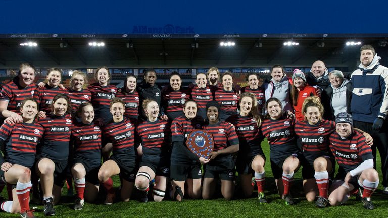 Saracens Women win the 2015  Premiership Final