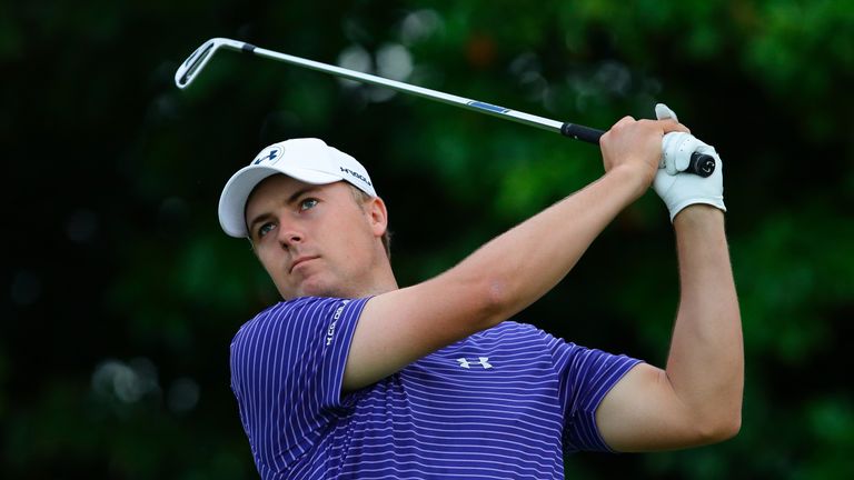 Jordan Spieth is three off the lead despite being short of his best on a long day three
