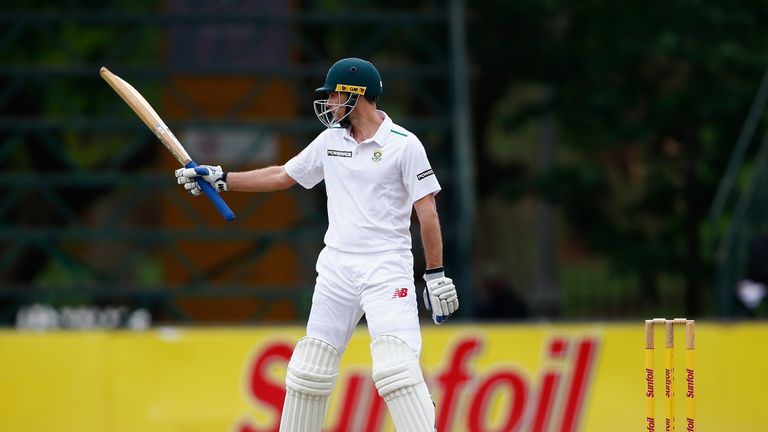 PIETERMARITZBURG, SOUTH AFRICA - DECEMBER 20:  Stephen Cook of South Africa celebrates his 50 runs during day one of the tour match between South Africa A 