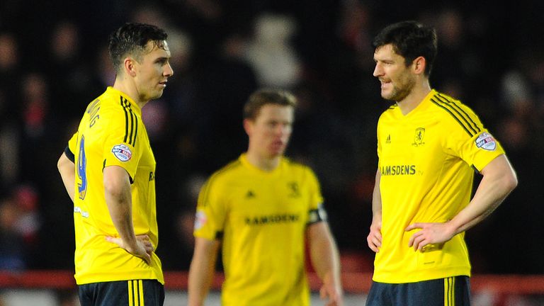 Stewart Downing and David Nugent show dejection 