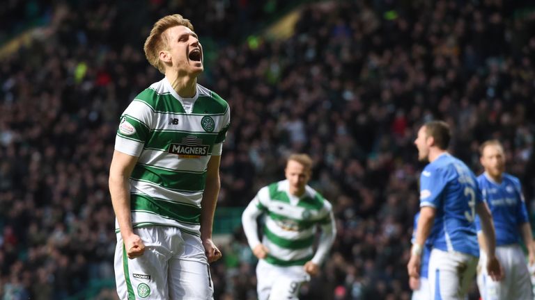 Celtic's Stuart Armstrong celebrates his goal