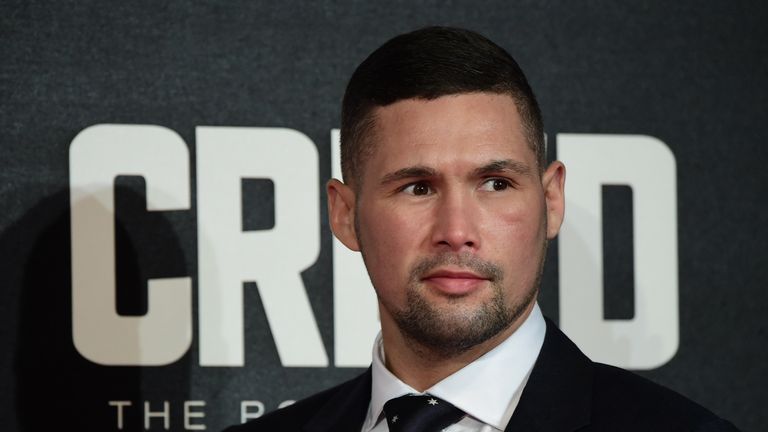 British boxer Tony Bellew poses on arrival for the European premiere of Creed in London