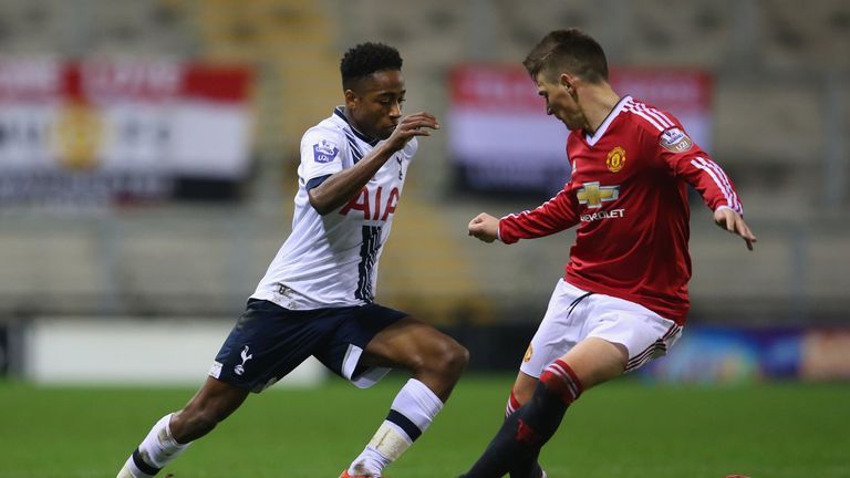 Kyle Walker-Peters in U21 action for Tottenham earlier in January