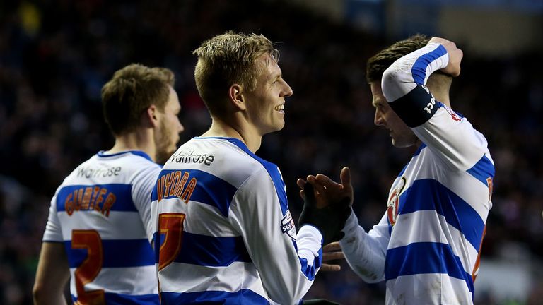 Matej Vydra celebrates his second and Reading's fourth against Walsall