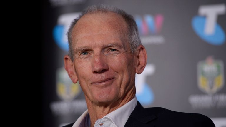 Wayne Bennett, coach of the Broncos speaks to the media during the official 2015 NRL Grand Final press conference 