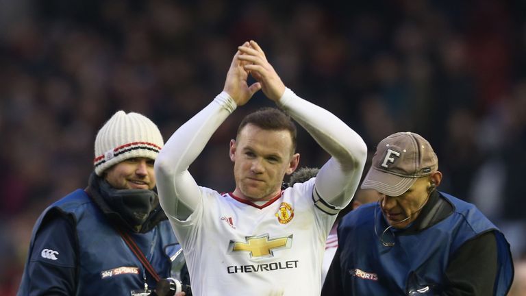 Wayne Rooney victory celeb, Liverpool v Manchester United, Premier League