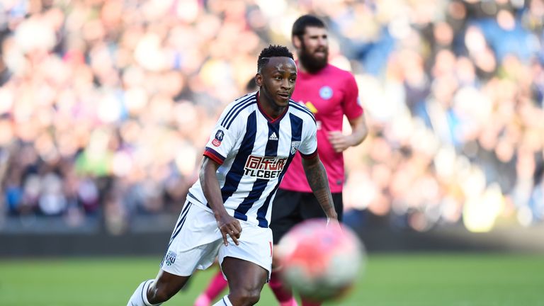 Saido Berahino in FA Cup action for West Brom