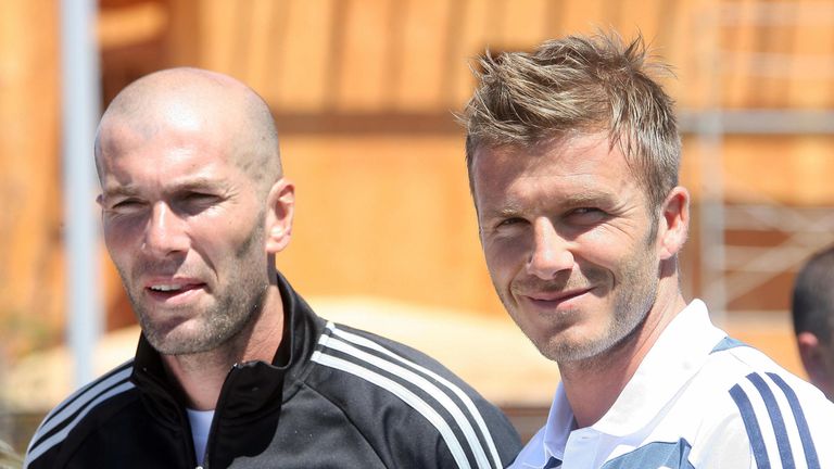 Zinedine Zidane played alongside David Beckham at Real Madrid