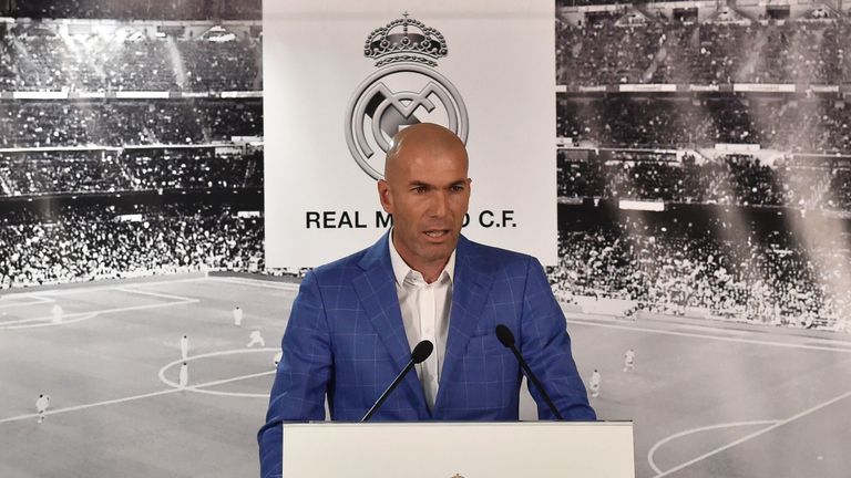 Real Madrid's new French coach Zinedine Zidane