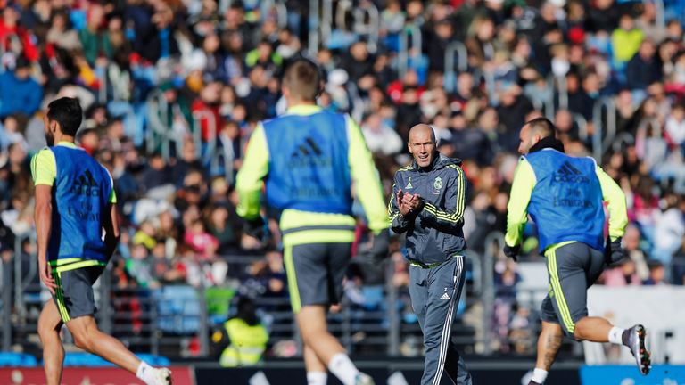 Zidane took his first training session as Real manager in front of thousands of fans on Tuesday