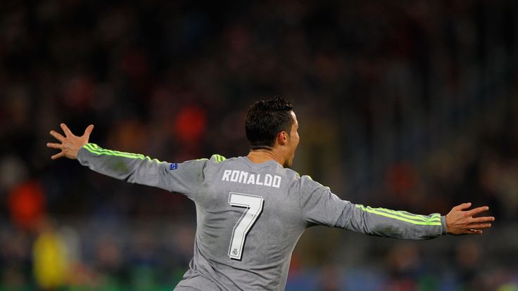 Cristiano Ronaldo celebrates after scoring Real Madrid's first goal